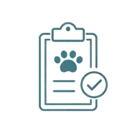 Dog at Muddy Paws applying for employment position.