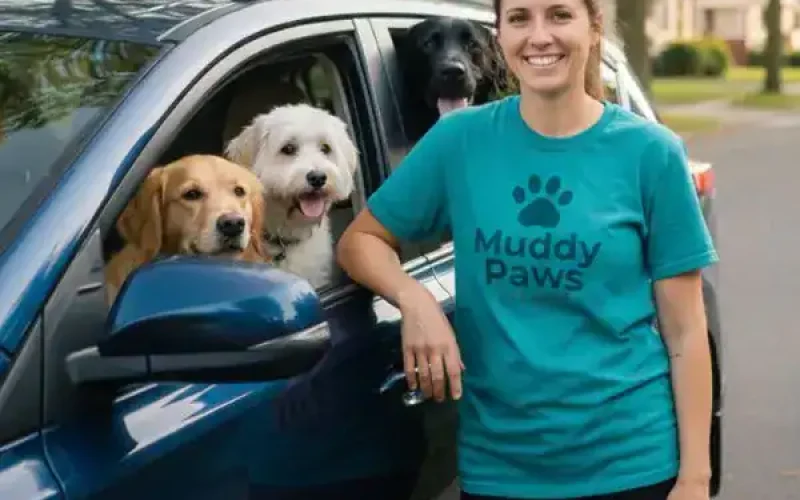 Muddy Paws Dog Walker Providing a 30-Minute Group Walks